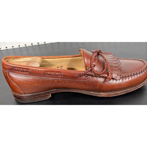 Allen Edmonds Woodstock Men’s Brown Leather Tassel Kiltie Loafers size 11 D main image 4